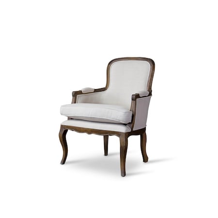 Baxton Studio Napoleon Traditional French Accent Chair-Ash 107-5489